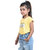 Kid Kupboard Cotton Girls T-Shirt, Yellow, Half-Sleeves, 5-6 Years KIDS6382