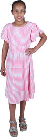 Kid Kupboard Cotton Girls A-Line Dress, Pink, 10-11 Years KIDS6412