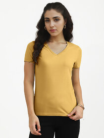 Women Mango V-neck T-shirt