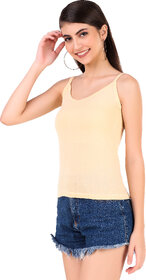 Mrd Designer Hub Solid Beige Cotton Camisole
