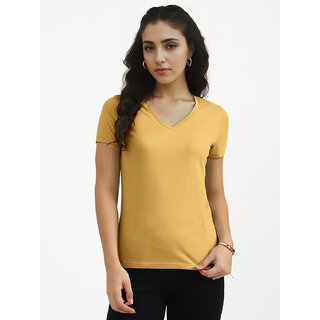 Women Mango V-neck T-shirt