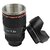 Camera Lens Coffee Mug Flask with Cookie Holder, Black