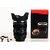 Camera Lens Coffee Mug Flask with Cookie Holder, Black