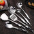 Wholesale 201 stainless steel shovel and spoon kitchen utensils 6-piece set household non-slip anti-scalding cooking spatula kitchen utensils set shovel and spoon kitchen