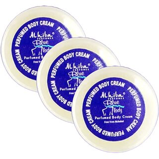 Al Hiba Blue Lady Perfume Body Cream 10g Pack of 3
