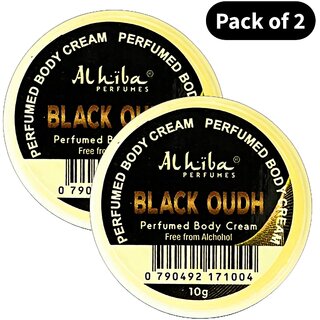 Al Hiba Perfume Body Cream Black Oudh (10gm) (Pack of 2)