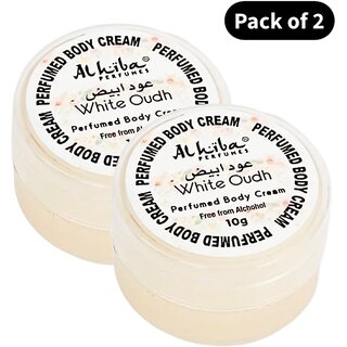 Al Hiba Perfume Body Cream White Oudh (10gm) (Pack of 2)