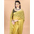 Yellow Colour Chiffon Solid Printed Saree With Blouse Piece
