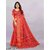 Red Colour Cotton Printed Saree With Blouse Piece
