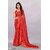 Red Colour Cotton Printed Saree With Blouse Piece