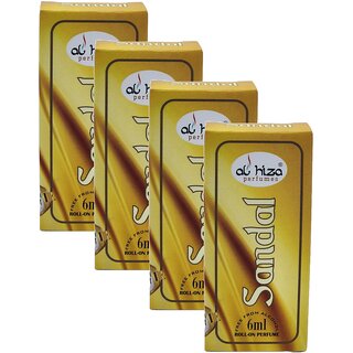 Al Hiza Sandal Roll On Perfume 6ml Pack of 4