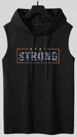 HIT SQUARE Menâs Activewear T-Shirt â Cotton Blend, Stay Strong, Ideal for Gym & Sports