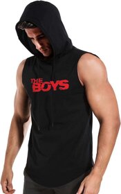 HIT SQUARE Polyster Gym/Sports Hood Cotton Blend Tshirt For Men (The Boys)