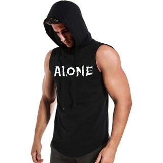 HIT SQUARE Polyster Gym/Sports Hood Cotton Blend Tshirt For Men (Alone)