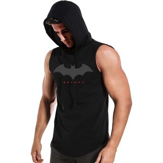 HIT SQUARE Polyster Gym/Sports Hood Cotton Blend Tshirt For Men (Classic Batman)