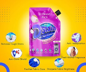 D'Stain Enzymatic Laundry Liquid Detergent with Fabric Conditioner for Top Load washing machine 3.2 L