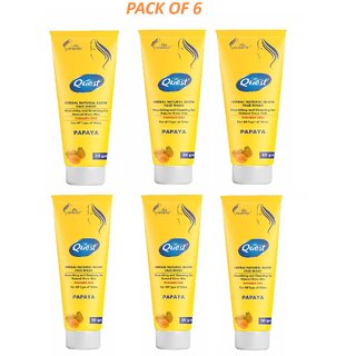 QUEST HERBAL NATURAL GLOW PAPAYA FACE WASH (PACK OF 6)
