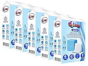 Lissa Care Disposable Underpads  Incontinence Sheets  Unisex - 60 X 90CM  Super Absorbent Polymer  Pack Of 5