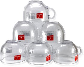 BLINKMAX Transparent Tea Cup Set Coffee Cup Set Made of Crystal Clear Glass 150 ml