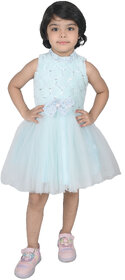 Kid Kupboard Cotton Girls A-Line Frock, Light Blue, 6-7 Years KIDS6434