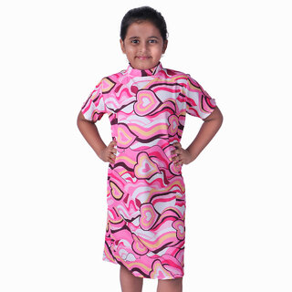 Kid Kupboard Cotton Girls A-Line Dress, Pink, 7-8 Years KIDS6432