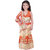 Kid Kupboard Cotton Girls Lehanga Choli and Dupatta Set, Orange, Sleeveless, 6-7 Years KIDS6424