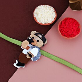 LUCKY JEWELLERY Trendy Plastic Cute Teddy Rakhi for Kids/Brother/Bhaiya/Bhai/Bhabhi - Pack of 1