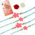 LUCKY JEWELLERY Pink Floral Rakhi for Brother/Bhaiya/Bhai/Bhabhi - Pack of 4
