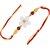 LUCKY JEWELLERY White Floral Rakhi for Brother/Bhaiya/Bhai/Bhabhi - Pack of 4