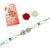 LUCKY JEWELLERY Turquoise Stone Rakhi Bracelet Lumba for Brother Bhai Bhaiya Bhabhi - Pack of 1