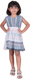 Kid Kupboard Cotton Girls A-Line Frock, Multicolor, 6-7 Years KIDS6461