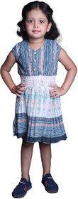 Kid Kupboard Cotton Girls A-Line Frock, Multicolor, 6-7 Years KIDS6462