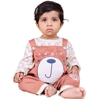 Kid Kupboard Cotton Baby Girls Jumpsuit, Multicolor, 9-12 Months KIDS6457