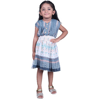 Kid Kupboard Cotton Girls A-Line Frock, Multicolor, 5-6 Years KIDS6460