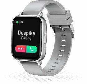 GIONEE Ufit 6 Bluetooth Calling Metallic Frame Smartwatch (Grey Strap, Free Size)_426clone.