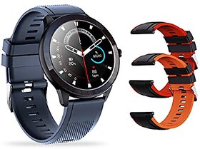 Foxin FoxFit Prime Full Touch Large Round Display Smartwatch with SpO2 Upto 15 Days Battery Life 10 Sports Mode Blood Pressure Heart Rate Monitoring IP68 Dust  Water Resistance (Thunder Blue)_516clone.