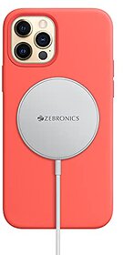 Zebronics Zeb-MagSecure 15W Type C PD Magnetic Wireless Charger Pad (for iPhone 13/12/11/X/8 Series Other SmartPhones (Supports Wireless Charging) Airpods Pro and TWS with Wireless Charging Support) with 1 M Type-C Cable (Silver)_444clone