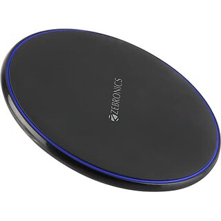 ZEBRONICS ZEB-WCP1001S 10W Wireless Charging Pad with Foreign Object Detection 10W/7.5W/2.5W Support (Black)_441clone