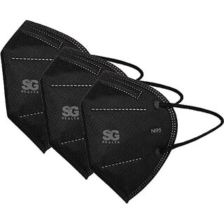 SG HEALTH N-95 Face Mask Reusable(Black, Free Size, Pack of 3)_288clone