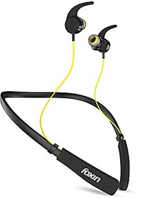 Foxin FoxBeat 130 Wireless Neckband with Enhanced Bass Up to 22H Playback Memory Card Slot Magnetic Metal Ear Buds Sweat Proof Bluetooth v5.0 Voice Assistant Made in India (Blazzing Yellow)_510clone.