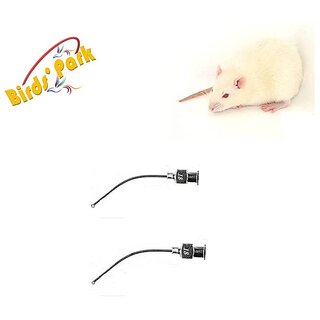 Dosing steel tubes for Albino Rat Size18Gx70mm Curve Ball tip-2pcs-Good for Albino Rat  Canary birds Birds' Park