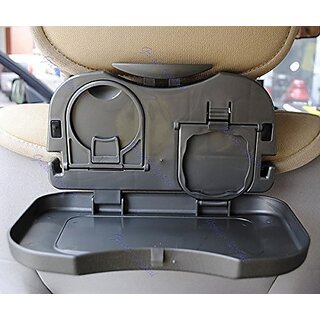 Car Back Seat Folding Portable Organizer Dining Table Tray Holder   Cup  Meal  Holder  Travel Dining Tray Pack of 1