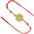LUCKY JEWELLERY Mint Meena Rakhi with Lumba Bracelet for Brother/Bhaiya/Bhai/Bhabhi - Pack of 2