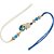 LUCKY JEWELLERY Gold Plated Blue Stone Rakhi Set for Brother/Bhaiya/Bhai/Bhabhi - Pack of 3