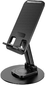 Mobile Stand with Tabletop Grip and Stable Support, 360 Rotating Holder | Lever Lock for Universal Smartphone Compatibility (Black)