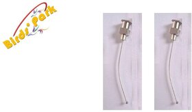 Oral Dosing (Gavage) Steel Reusable Tubes 22gx1.5 inch Curved Ball Tip - Good for Rat Mice  Canary - 2 pcs Birds' Park