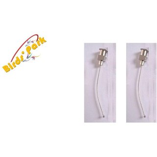 Oral Dosing (Gavage) Steel Reusable Tubes 22gx1.5 inch Curved Ball Tip - Good for Rat Mice  Canary - 2 pcs Birds' Park