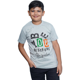 Kid Kupboard Cotton Boys T-Shirt, White, Half-Sleeves, 8-9 Years KIDS6486