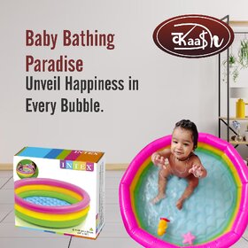 Kaash collections 3KB Kid's Inflatable Baby Bath Tub Pool, 2ft, 3-4 Years  (Multicolour)