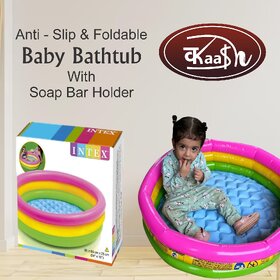 Kaash collections 3KB Kid's Inflatable Baby Bath Tub Pool, 2ft, 3-4 Years
